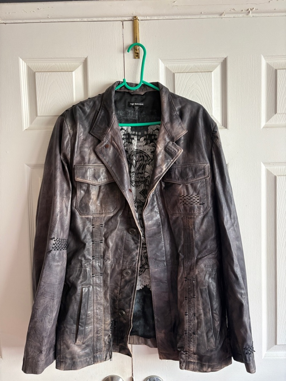 Royal Underground Brown Distressed Leather Jacket